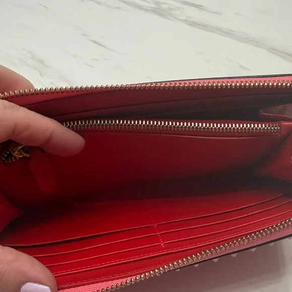 Christian Louboutin Studded Zip-Around Wallet - Pink - Picture 9 of 14